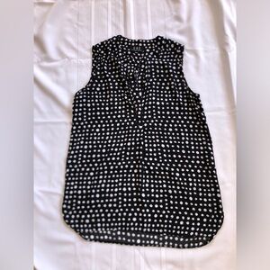 Sleeveless Black and White Polka Dot Top